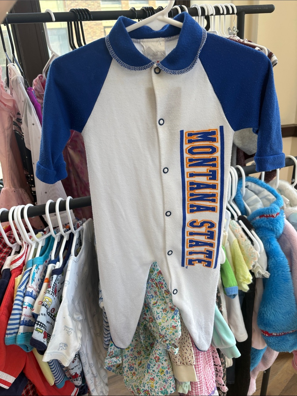 VINTAGE Montana State MSU Collared Footie